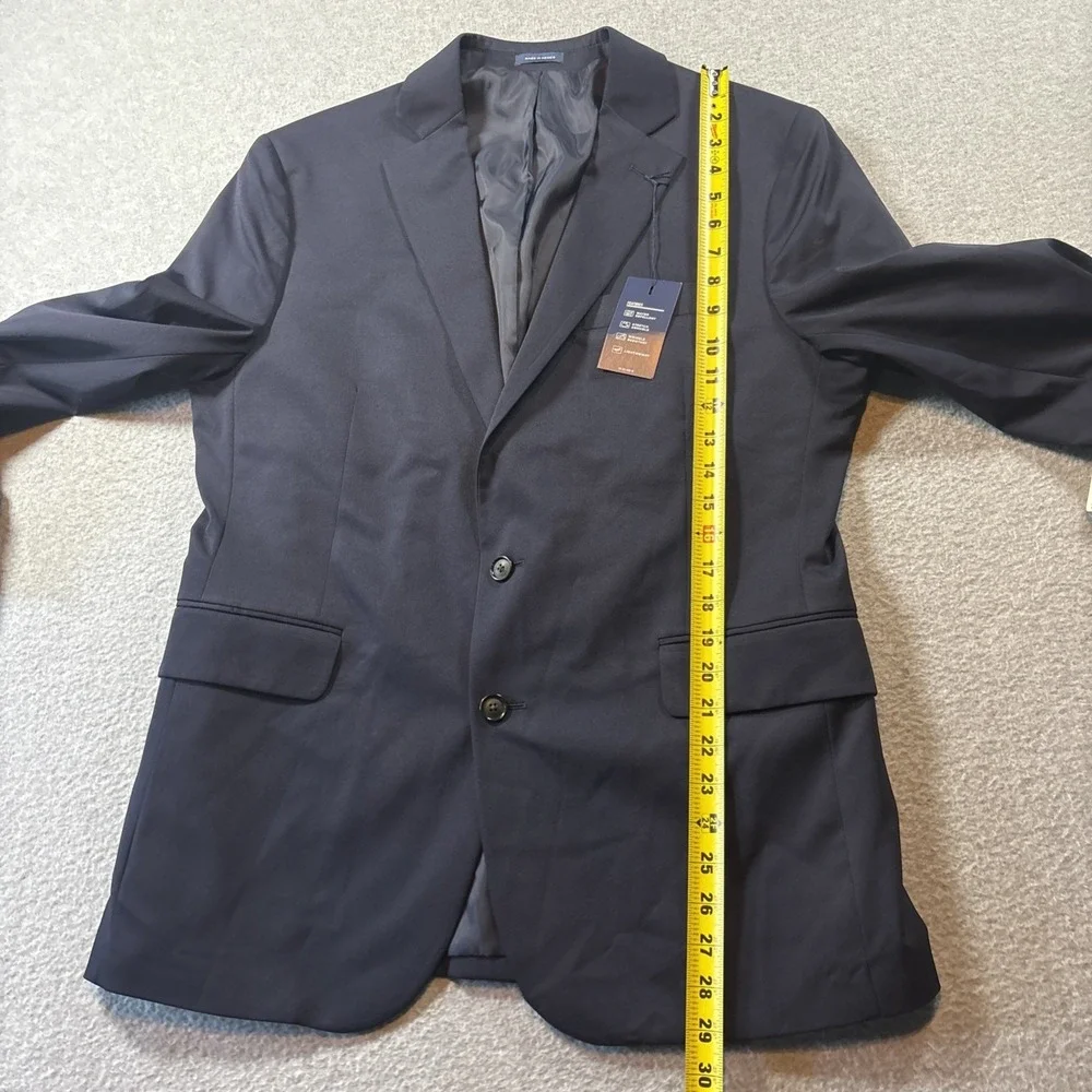 Stafford Stretch Blazer Navy Blue 42 Sh Men's Single Vent 2 Button Classic Fit